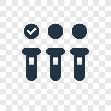 Saydam arka plan üzerinde kan testi şeffaflık logo kavramı izole kan testi vektör simgesi