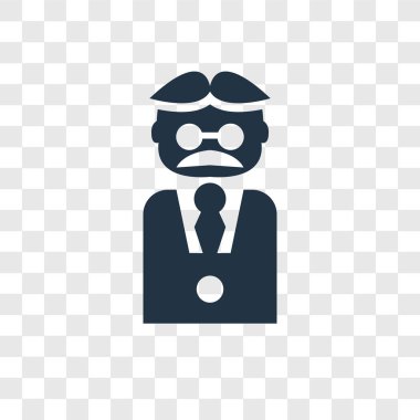 Saydam arka plan üzerinde Profesör şeffaflık logo kavramı izole Profesör vektör simgesi