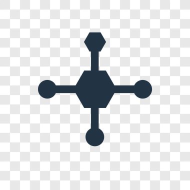 Saydam arka plan üzerinde moleküller şeffaflık logo kavramı izole molekülleri vektör simgesi