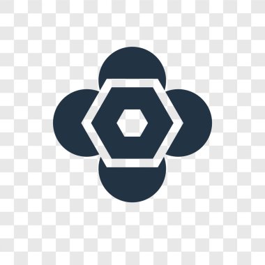 Saydam arka plan üzerinde molekül şeffaflık logo kavramı izole molekül vektör simgesi