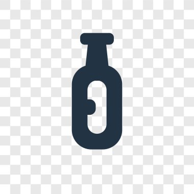 Saydam arka plan üzerinde Flask şeffaflık logo kavramı izole şişesi vektör simgesi