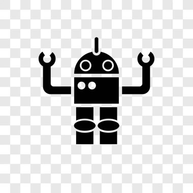 Saydam arka plan üzerinde Robot şeffaflık logo kavramı izole robot vektör simgesi