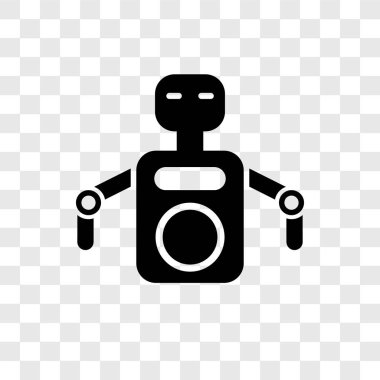 Saydam arka plan üzerinde Robot şeffaflık logo kavramı izole robot vektör simgesi