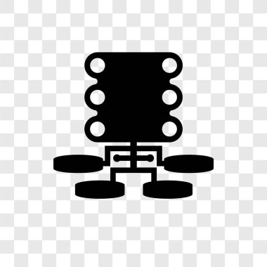 Saydam arka plan üzerinde sunucular şeffaflık logo kavramı izole sunucuları vektör simgesi