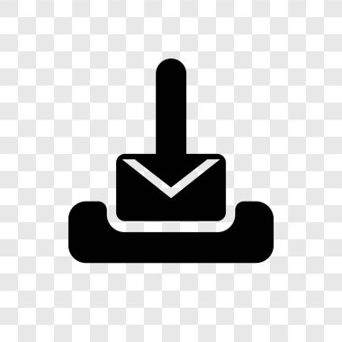 Saydam arka plan üzerinde posta şeffaflık logo kavramı izole posta vektör simgesi