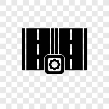 Saydam arka plan üzerinde otoyol şeffaflık logo kavramı izole otoyol vektör simgesi