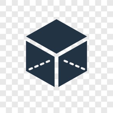 Saydam arka plan üzerinde küp şeffaflık logo kavramı izole küp vektör simgesi