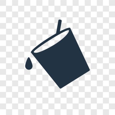 Saydam arka plan üzerinde kova şeffaflık logo kavramı izole kova vektör simgesi