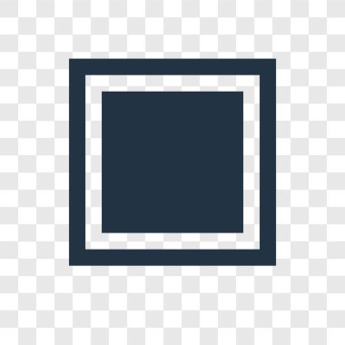 Saydam arka plan üzerinde kare şeffaflık logo kavramı izole kare vektör simgesi