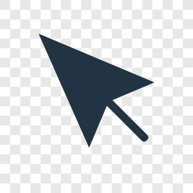 Saydam arka plan üzerinde imleç şeffaflık logo kavramı izole imleç vektör simgesi