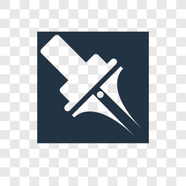 Saydam arka plan üzerinde kalem şeffaflık logo kavramı izole kalem vektör simgesi