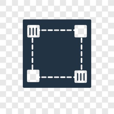 Saydam arka plan üzerinde kare şeffaflık logo kavramı izole kare vektör simgesi
