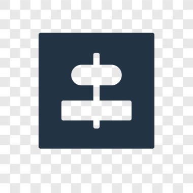 Saydam arka plan üzerinde merkezi hizalama şeffaflık logo kavramı izole merkezi hizalama vektör simgesi