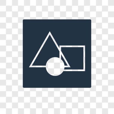 Saydam arka plan üzerinde üçgen şeffaflık logo kavramı izole üçgen vektör simgesi