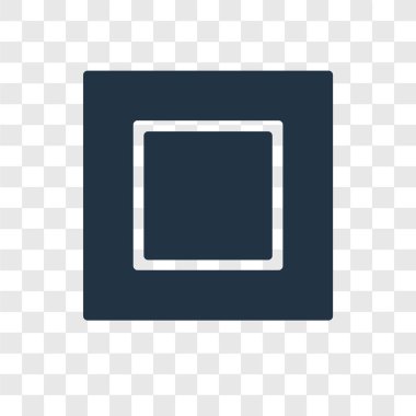 Saydam arka plan üzerinde kare şeffaflık logo kavramı izole kare vektör simgesi