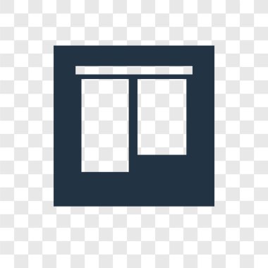 Saydam arka plan üzerinde dikey hizalama şeffaflık logo kavramı izole dikey hizalama vektör simgesi