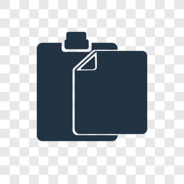 Saydam arka plan üzerinde Yapıştır Pano şeffaflık logo kavramı izole Pano vektör simgesi yapıştırmak