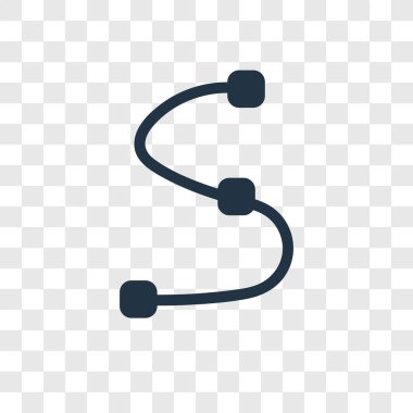 Saydam arka plan üzerinde Spline şeffaflık logo kavramı izole eğri vektör simgesi