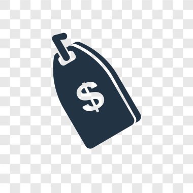 Saydam arka plan üzerinde etiket şeffaflık logo kavramı izole etiketi vektör simgesi