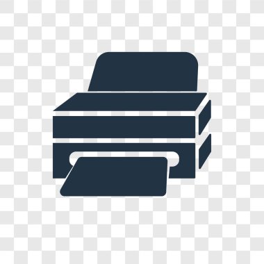 Saydam arka plan üzerinde yazıcı şeffaflık logo kavramı izole yazıcı vektör simgesi