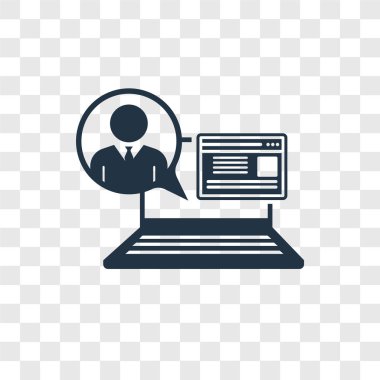 Saydam arka plan üzerinde Laptop şeffaflık logo kavramı izole dizüstü vektör simgesi