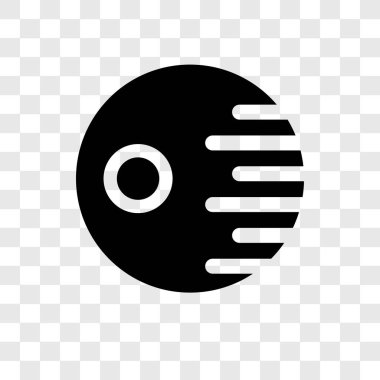 Saydam arka plan üzerinde ölüm yıldızı şeffaflık logo kavramı izole ölüm yıldızı vektör simgesi