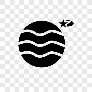 Şeffaf arka plan, Uranüs ile uydu şeffaflık logo kavramı üzerinde izole uydu vektör simgesi olan Uranüs