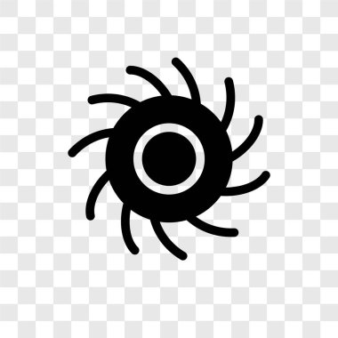 Saydam arka plan üzerinde kara delik şeffaflık logo kavramı izole kara delik vektör simgesi