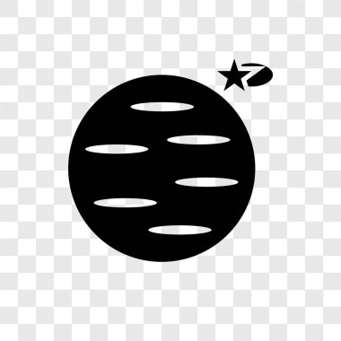 Şeffaf arka plan, Neptün ile uydu şeffaflık logo kavramı üzerinde izole uydu vektör simgesi olan Neptün