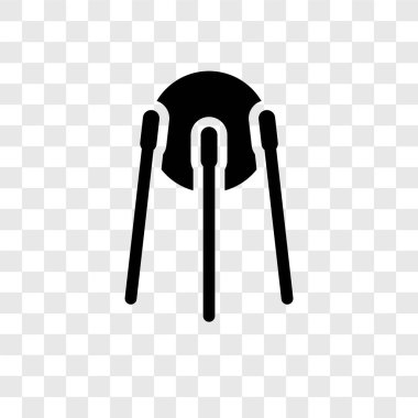 Saydam arka plan üzerinde Sputnik şeffaflık logo kavramı izole sputnik vektör simgesi