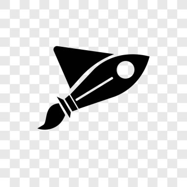 Saydam arka plan üzerinde roket gemisi şeffaflık logo kavramı izole roket gemisi vektör simgesi