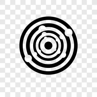 Saydam arka plan üzerinde Radar şeffaflık logo kavramı izole radar vektör simgesi