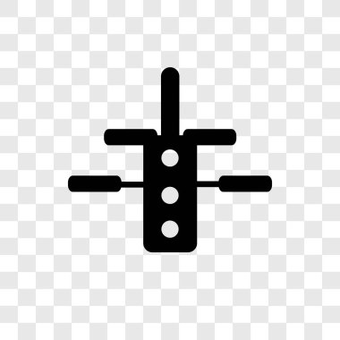 Saydam arka plan üzerinde uzay istasyonu şeffaflık logo kavramı izole uzay istasyonu vektör simgesi