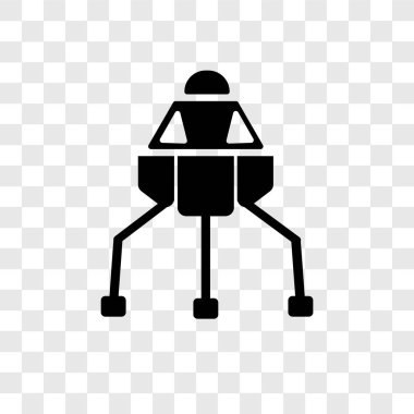 Saydam arka plan üzerinde Lander şeffaflık logo kavramı izole lander vektör simgesi