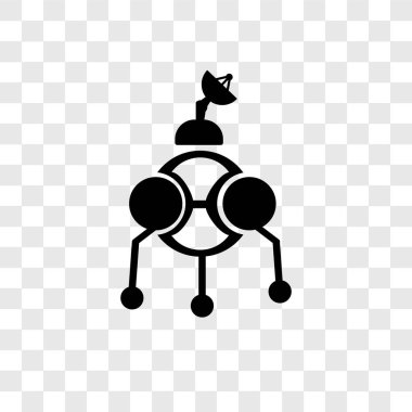 Saydam arka plan üzerinde Lander şeffaflık logo kavramı izole lander vektör simgesi