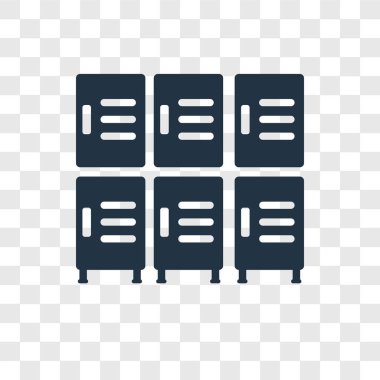 Şeffaf arka plan üzerinde dolap şeffaflık logo kavramı izole dolaplar vektör simgesi