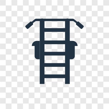 Saydam arka plan üzerinde spor salonu İstasyonu şeffaflık logo kavramı izole jimnastik salonu İstasyonu vektör simgesi