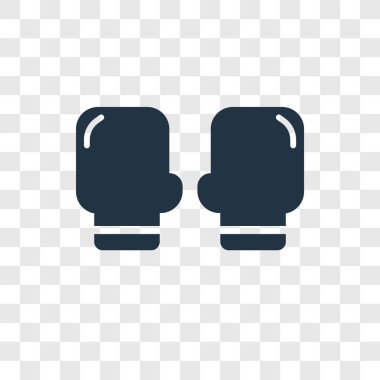 Saydam arka plan üzerinde boks eldivenleri şeffaflık logo kavramı izole boks eldivenleri vektör simgesi