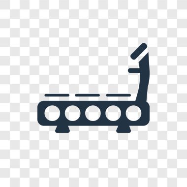 Saydam arka plan üzerinde koşu bandı şeffaflık logo kavramı izole koşu bandı vektör simgesi