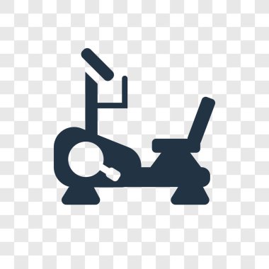 Saydam arka plan üzerinde sabit bisiklet şeffaflık logo kavramı izole sabit bisiklet vektör simgesi