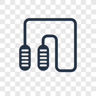 Saydam arka plan üzerinde atlama ipi şeffaflık logo kavramı izole atlama ipi vektör simgesi