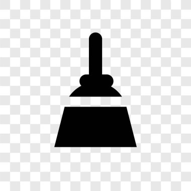 Saydam arka plan üzerinde süpürge şeffaflık logo kavramı izole süpürge vektör simgesi