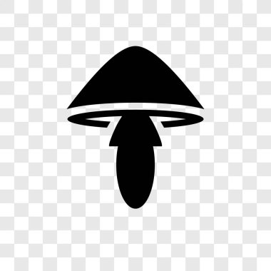 Saydam arka plan üzerinde mantar şeffaflık logo kavramı izole mantar vektör simgesi