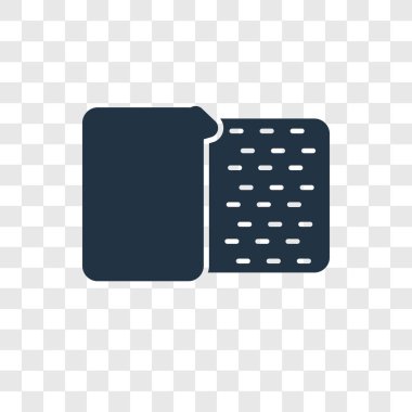 Saydam arka plan üzerinde dikiş yüksük şeffaflık logo kavramı izole dikiş yüksük vektör simgesi