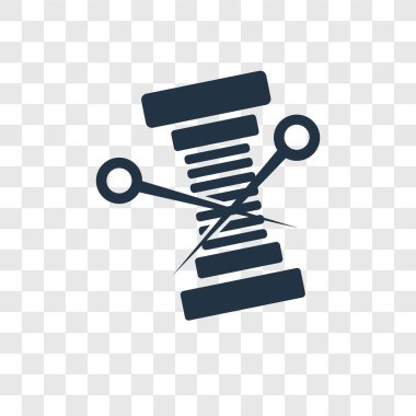 Saydam arka plan üzerinde iş parçacığı şeffaflık logo kavramı izole iş parçacığı vektör simgesi