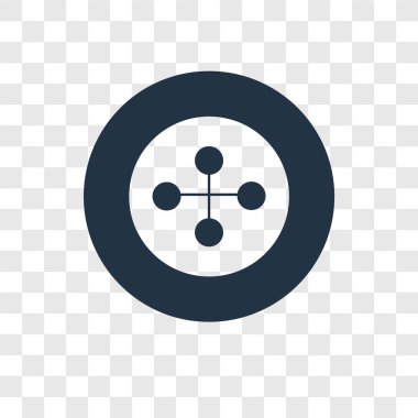 Saydam arka plan üzerinde düğme şeffaflık logo kavramı izole düğme vektör simgesi