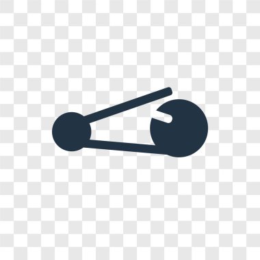 Saydam arka plan üzerinde çengelli iğne şeffaflık logo kavramı izole çengelli iğne vektör simgesi