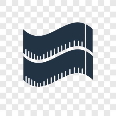 Saydam arka plan üzerinde metre şeffaflık logo kavramı izole ölçer vektör simgesi