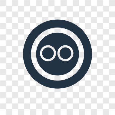 Saydam arka plan üzerinde düğme şeffaflık logo kavramı izole düğme vektör simgesi