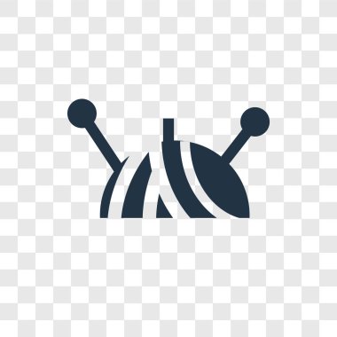 Saydam arka plan üzerinde iğneler şeffaflık logo kavramı izole iğne vektör simgesi